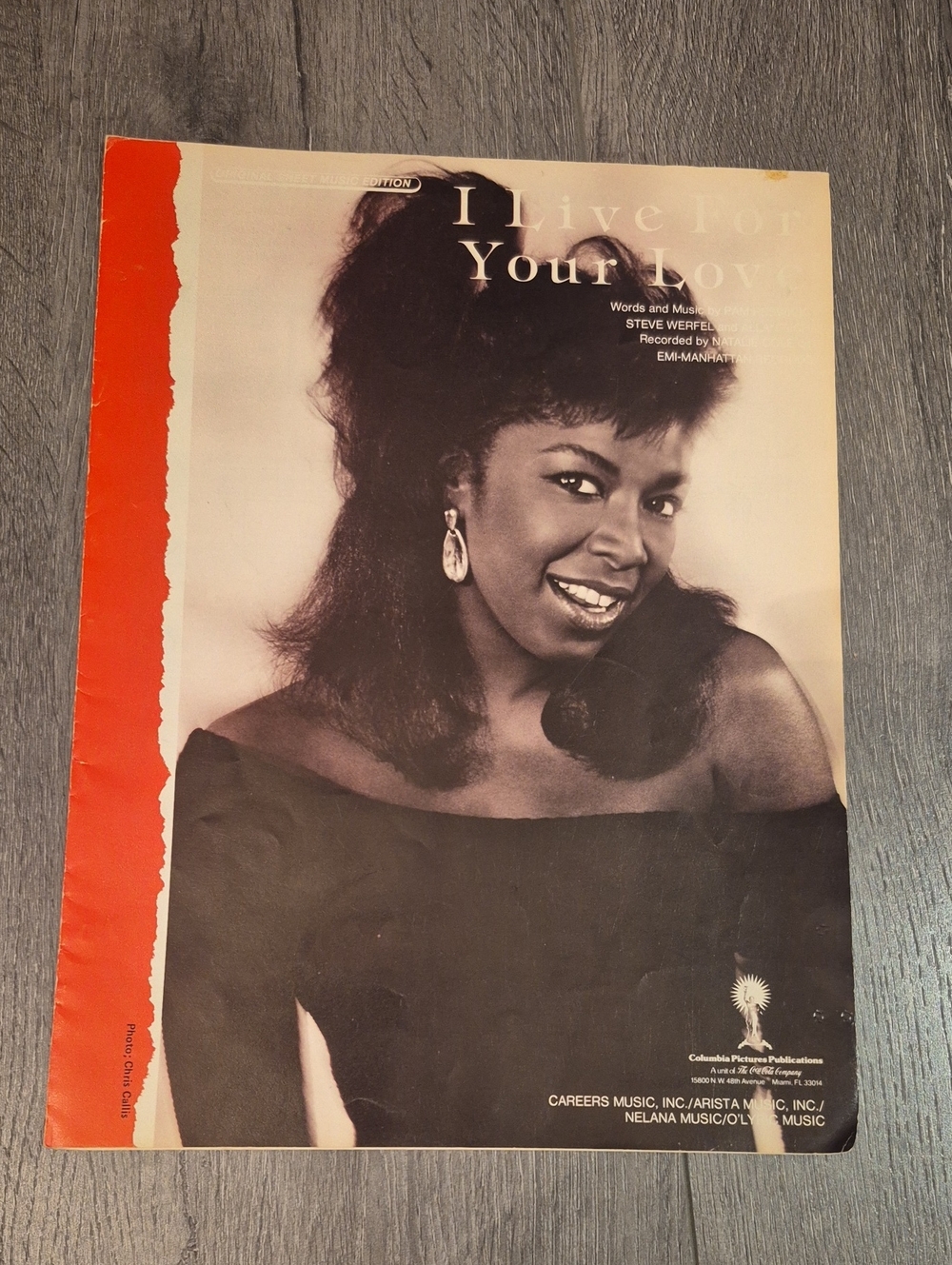 Natalie Cole Sheet Music: I Live For Your Love, 1987 - Vintage Words & Music